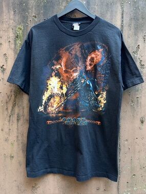 Marvel Ghost Rider black cotton t-shirt Size L mad engine vintage